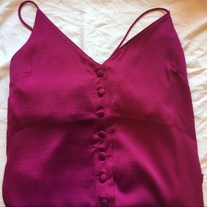 Top Shop berry button up tank top size 2